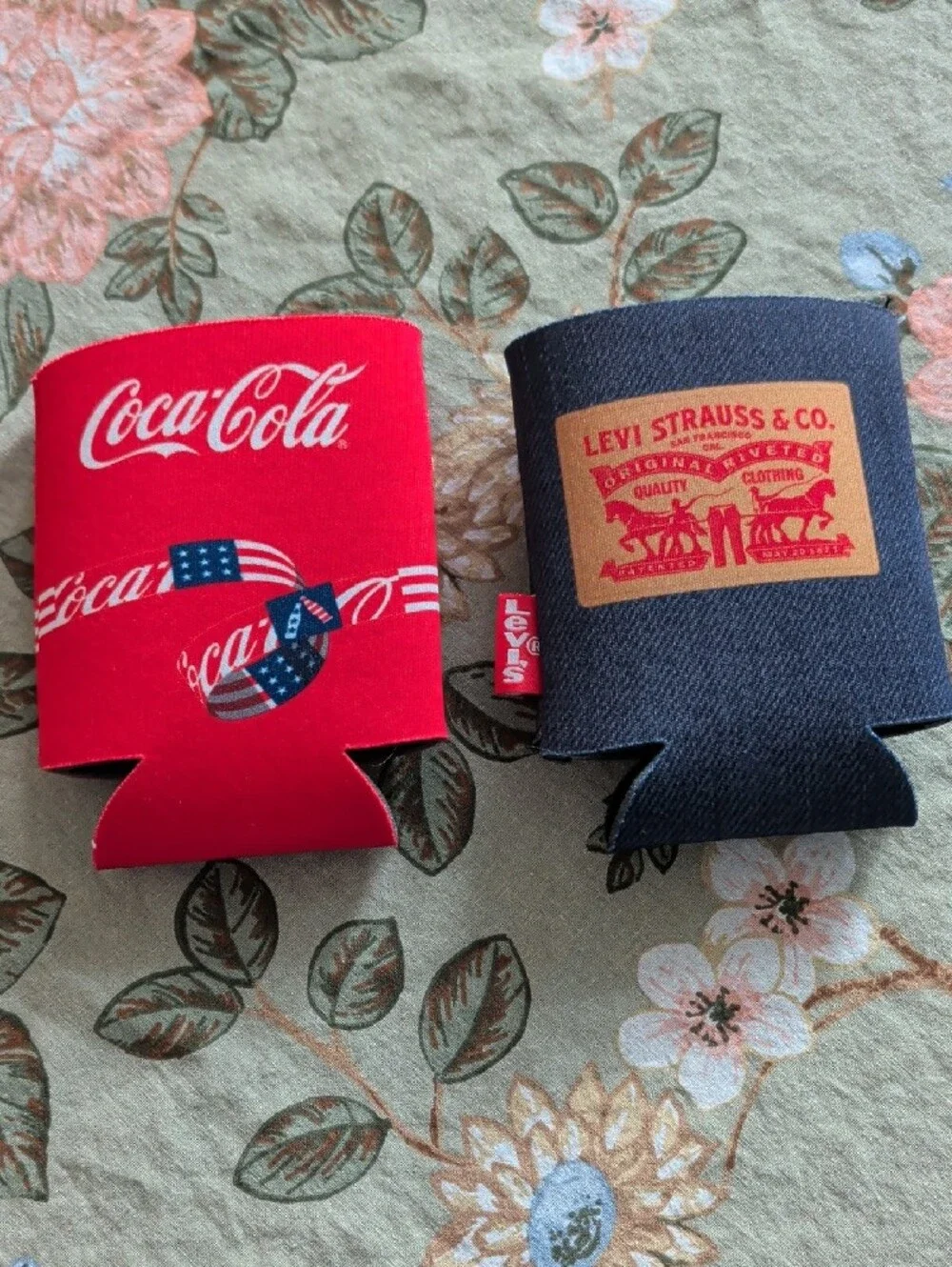 Levi's Dark Denim-Look Can Cooler with Red Logo